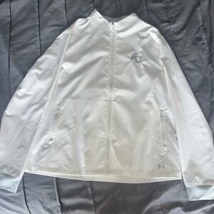 Under Armour White Zip-Up Jacket with Embroidered AU
